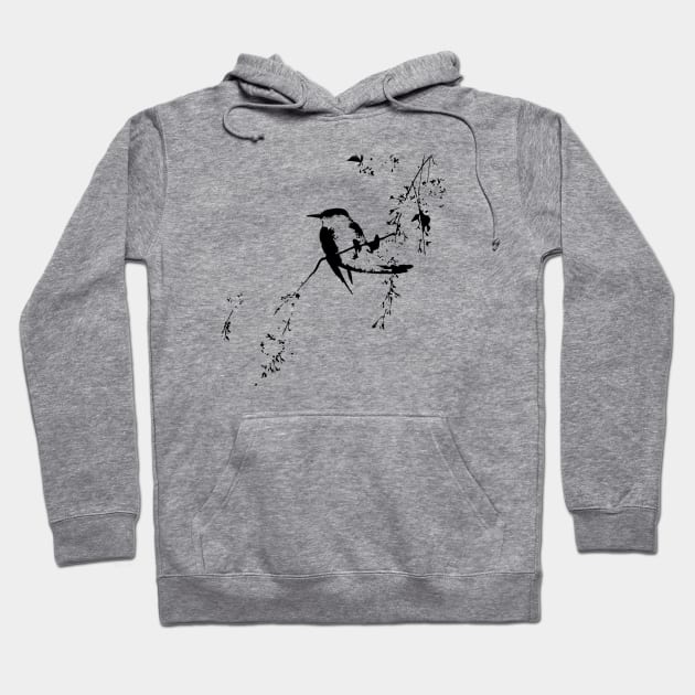 Japanese painting silhouette Hoodie by Bearpear